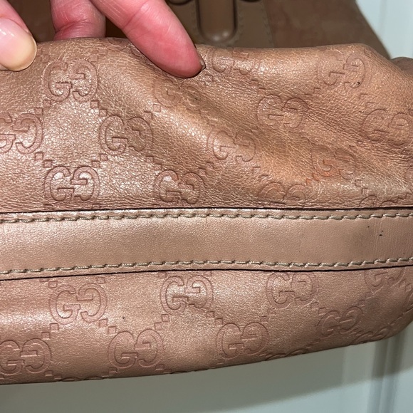 Gucci Guccissima Scarlett Bag GG Monogram Leather Neutral Blush Nude Pink Purse - Picture 10 of 17